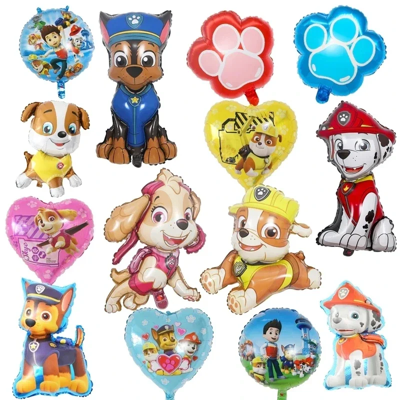 Ballon en aluminium Paw Patrol Ryder Chase Marshall Skye Rocky Rubber Zuma Everest Articles décoratifs pour fête d'anniversaire pour enfants