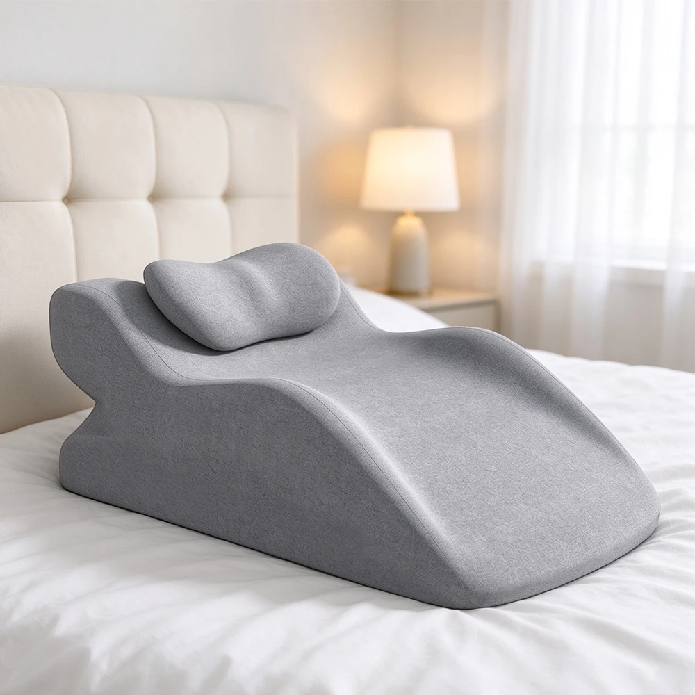 Cuscino ergonomico per dormire, cuscino a cuneo per letto con fodera lavabile, cuscino in memory foam, morbido cuscino per la schiena, cuscino di supporto per dormire, ideale per letto, divano e per