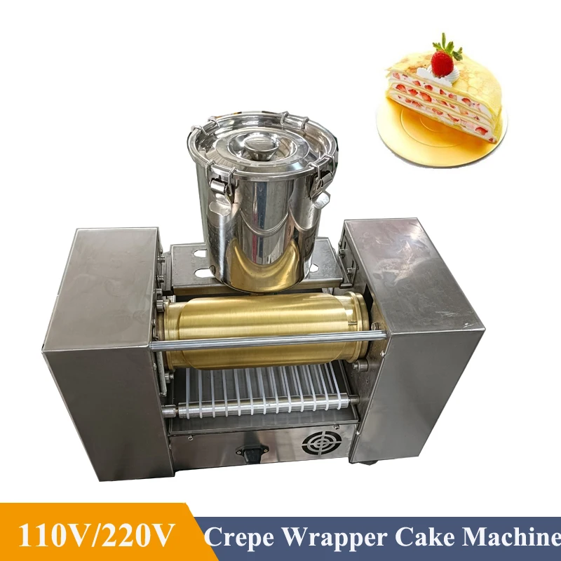 Commercial Automatic Mini Mille Crepe Wrapper Cake Machine Thickness AdjustableThousand Layer Spring Roll Pancake Making Maker