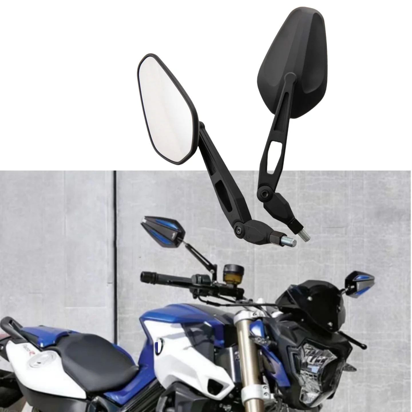 M8 M10 Motorcycle Rearview Mirrors for YAMAHA MT03 07 MT09 Honda Kawasaki Maverick Booster Enduro M8 M10  Rear View Side Mirror