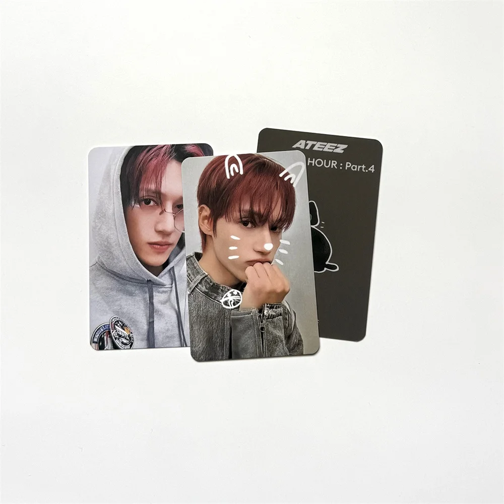 ATEEZ GOLDEN HOUR 4 Character Props Photocard High Quality INS Style Double Sides Printing LOMO Cards SAN MINGI YUNHO Fans Gifts