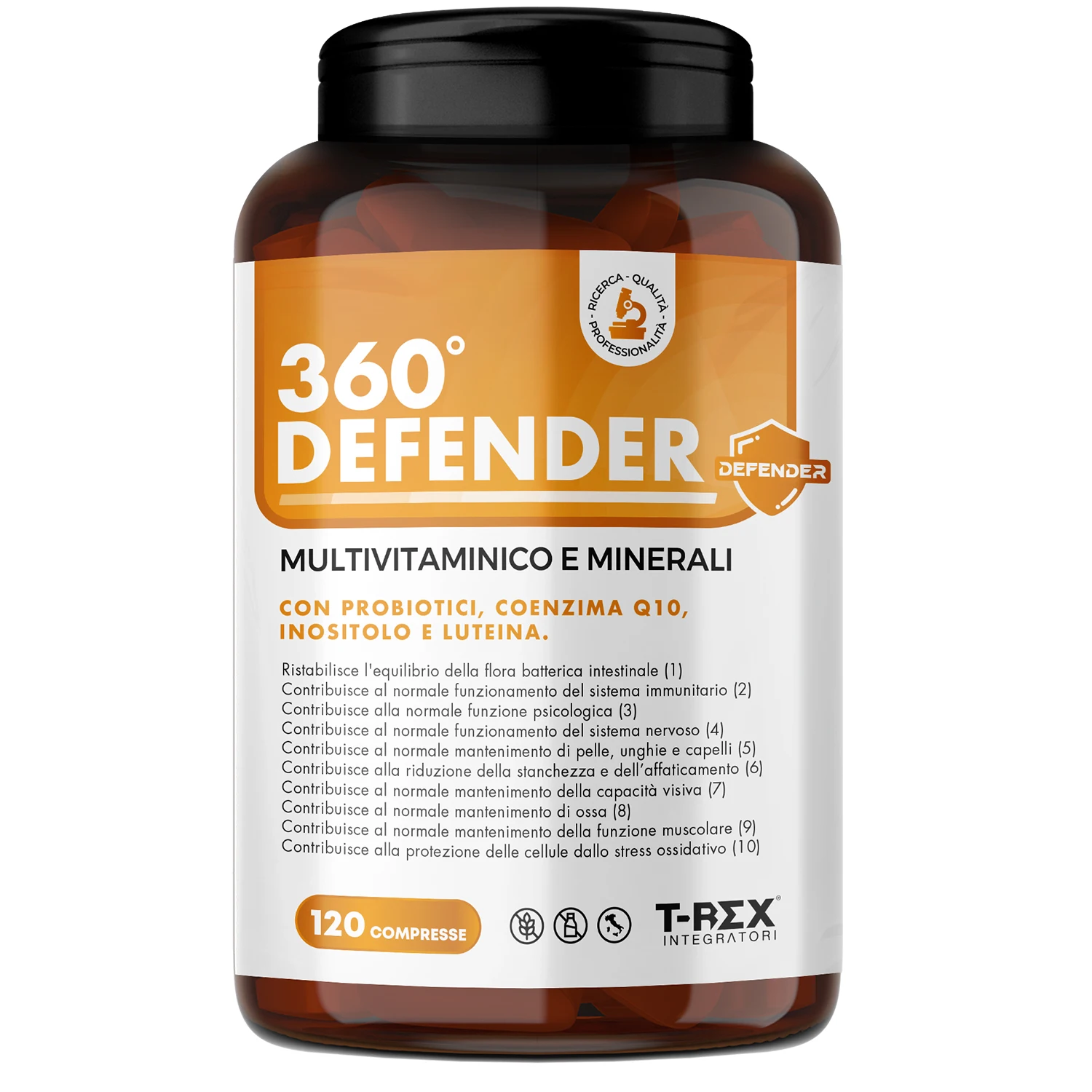 Multivitamínico Multimineral con Probióticos, Vitamina B12, Ácido Folico y Coenzima Q10 |   360 °   Suplemento Multivitamínico Defender Complete con 14 Vitaminas y 5 Sactos Minerales