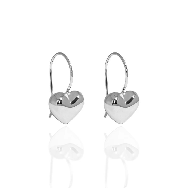 

925 Sterling Silver Love Elegant Big Hearts Dangle Drop Hooks Stud Earrings Jewelry Birthday Gifts for Women Girlfriend