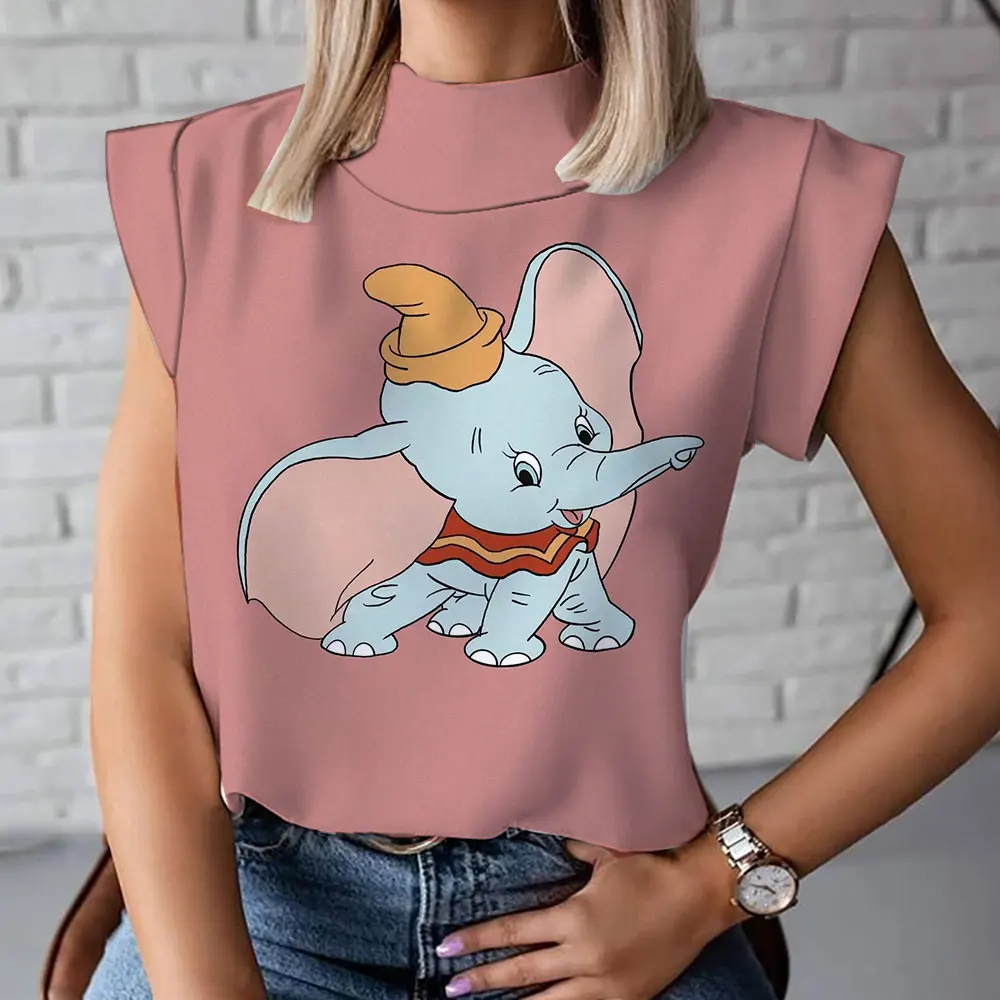 2023 Summer Harajuku Print Ladies Loose All-match Vest Dumbo Anime New Disney Series Girls T-Shirt Sleeveless Top Y2K