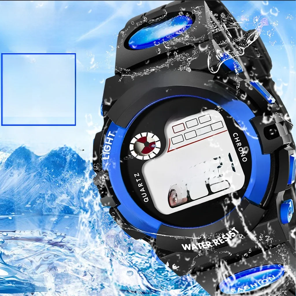 SYNOKE Student cyfrowy zegarek dla dzieci sportowy wodoodporny elektroniczny zegarek chłopięcy odporny na wstrząsy wielofunkcyjny Luminous Fashion — zdjęcie 2