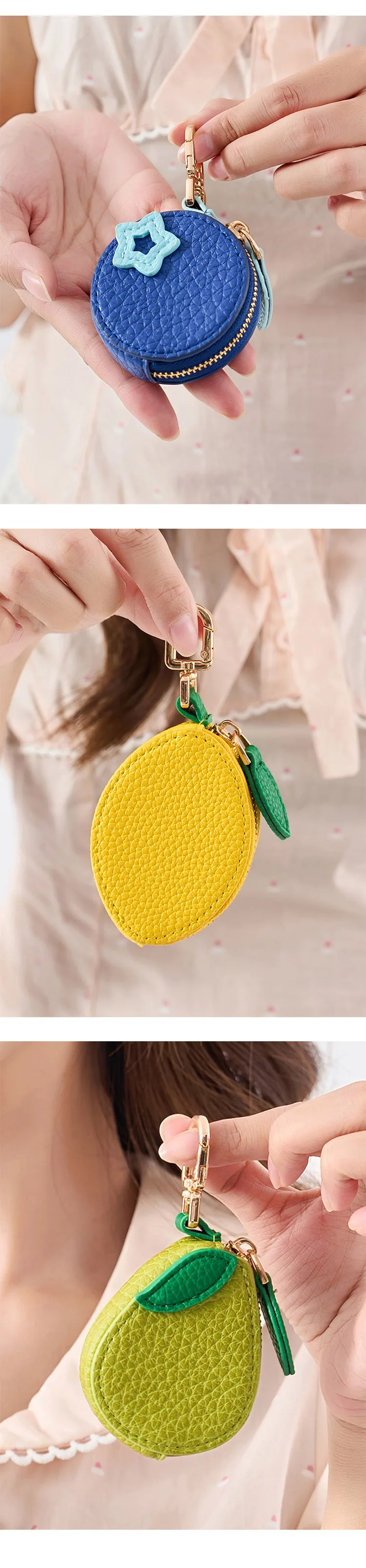Modischer Persönlichkeits-Fruchtanhänger in Kirschform, Mini-Münzbörse, Niedlicher Schlüsselanhänger, PU-Leder-Taschenanhänger, Kleine Tasche, Geschenk für Mädchen – Detail 30