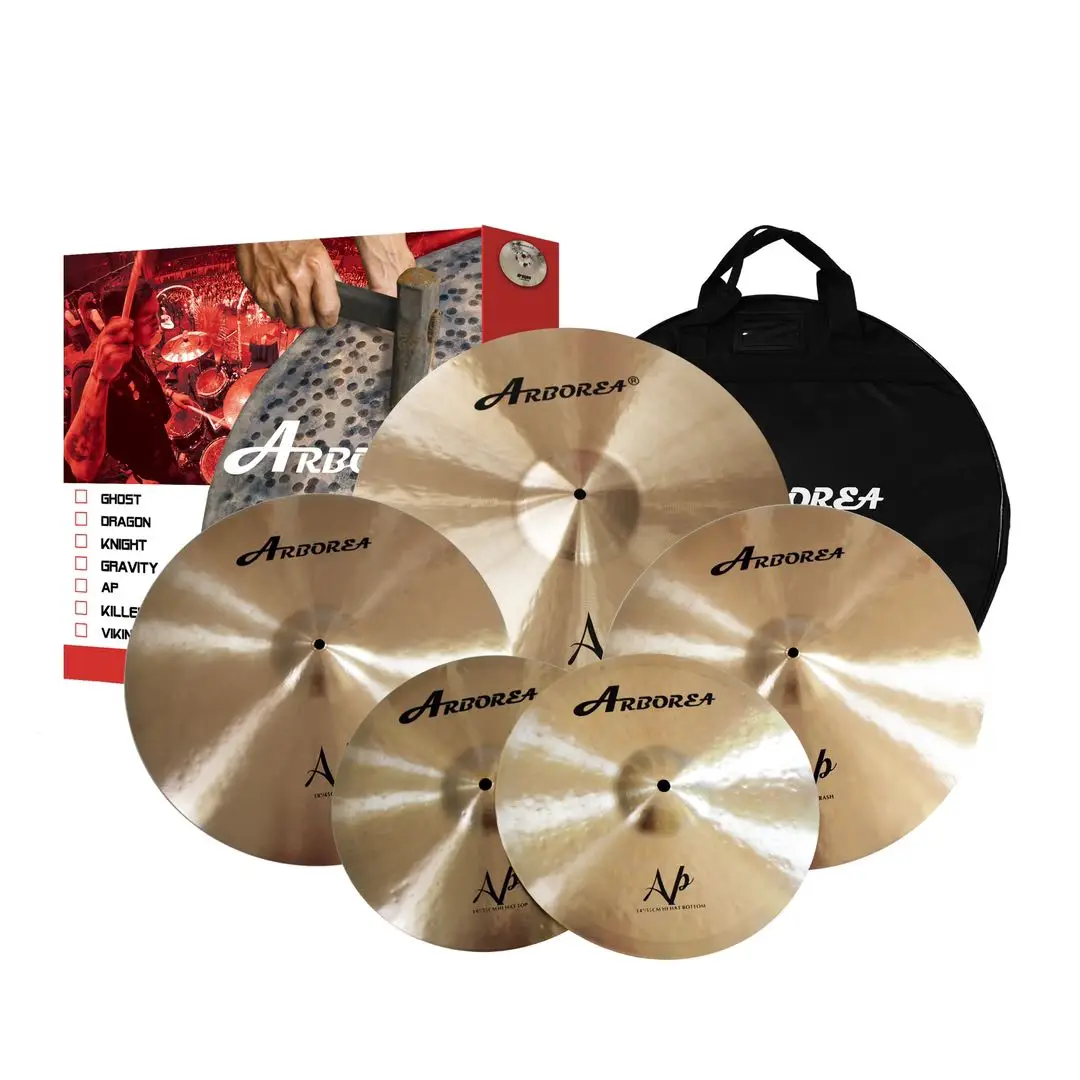 Arborea cymbal, B20 AP CYMBAL SET, 14\'\'HH+16\'\'C+18\'\'C+20\'\'R+CYMBAL BAG , handmade professional cymbal