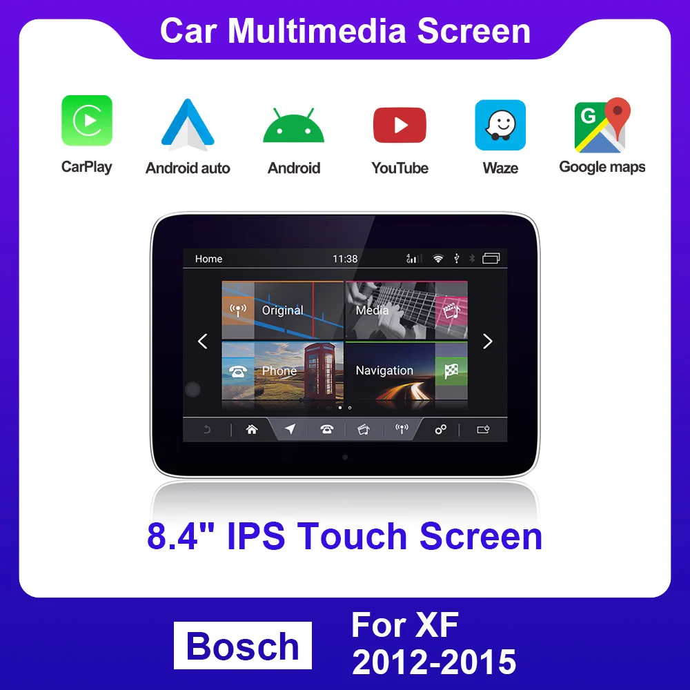 Android11.0  Car Monitor Multimedia System Apple Carplay DVD Radios Navigation GPS For Jaguar XF Bosch Headunit