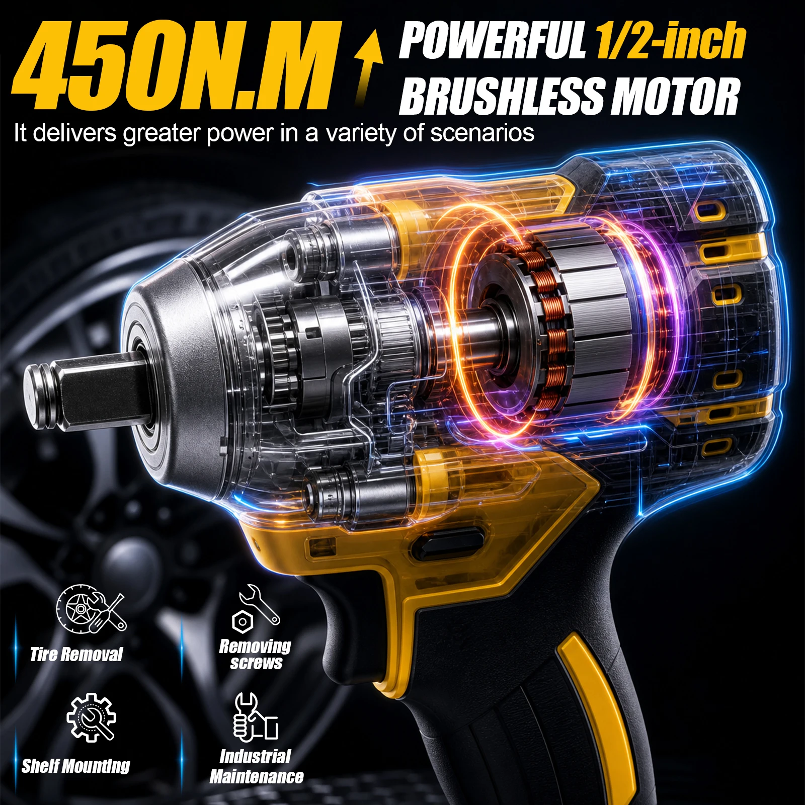 Pnoeoce 450N.m Bezszczotkowy, – Impact Wrench Digital Torque recenzja i cena