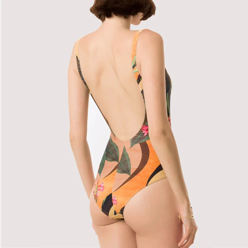 Maillot de bain et jupe une pièce pour femme, robe de plage de vacances rétro pour femme