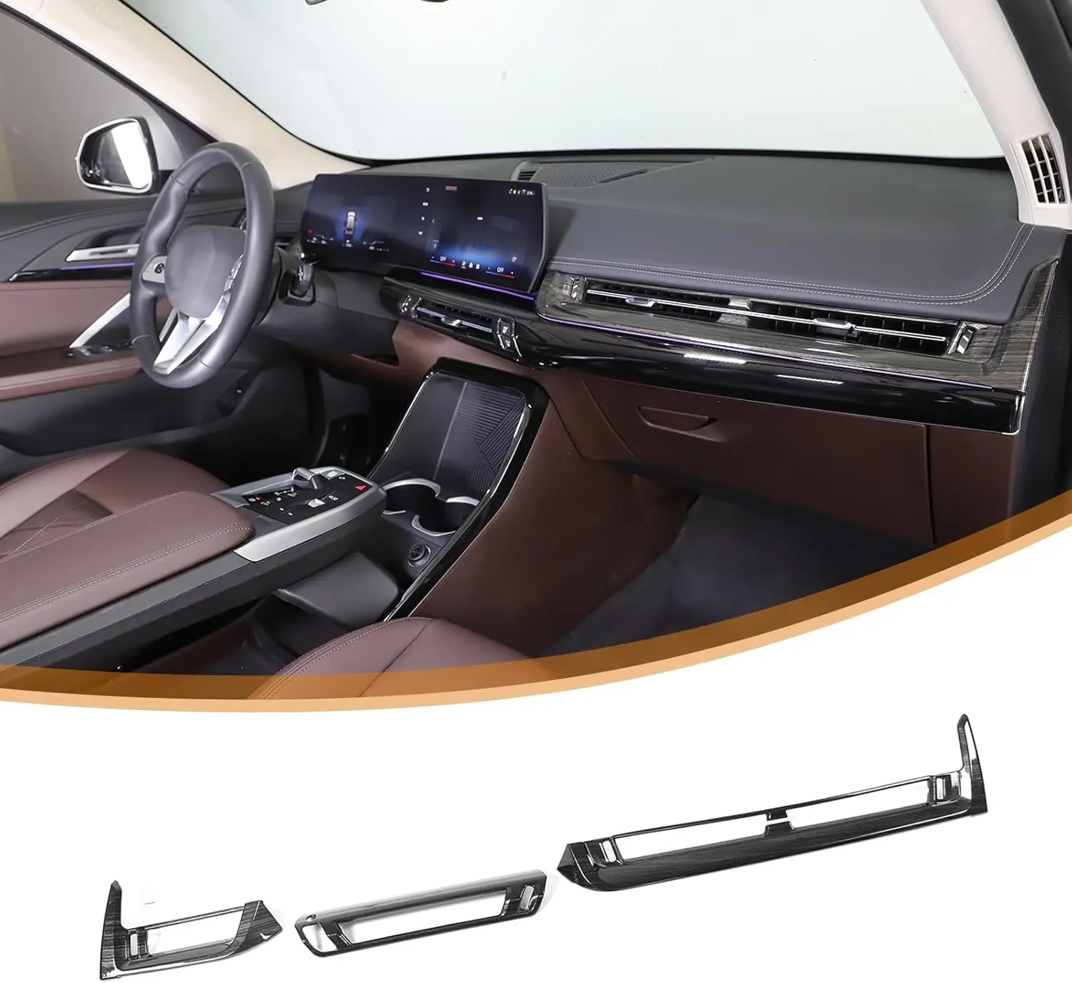 

Car Dashboard Air Condition Vent Outlet Cover For BMW X1 U11 2023 2024 2025 ABS Carbon Fiber Look Trim Decorative Accessories