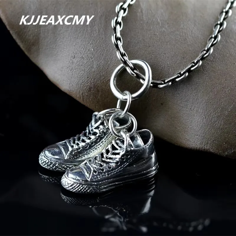 

KJJEAXCMY Boutique Jewelry 925 Pure Silver Personalized Retro Folk Style Men's and Women's Matte Precision Shoes Pendant Gift