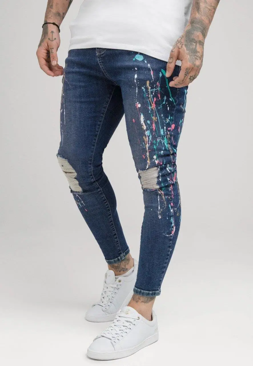 

Siksilk New Design Ripped Riot Men's Jeans