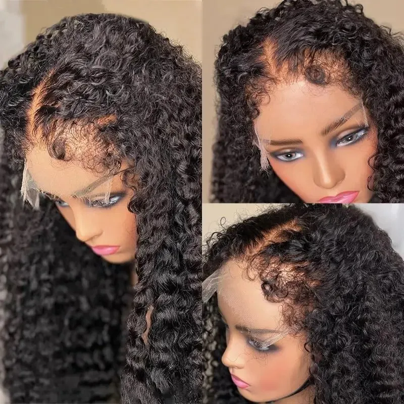 YKB Wig keriting Kinky Afro rambut manusia 13x6 HD renda depan 4C tepi Ntrual rambut bayi keriting Wig Frontal Remy 220 kepadatan untuk wanita