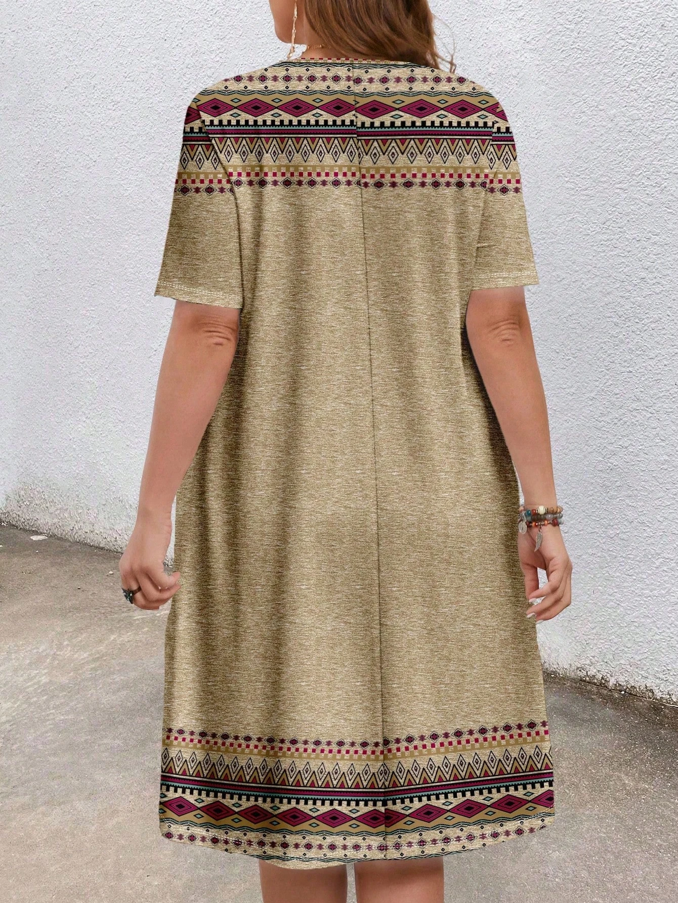 Feather Pattern Print Women T-shirt Dress Summer Fashion High Quality Casual Sport Loose Short Sleeve Round Neck Pullover Dress 3
