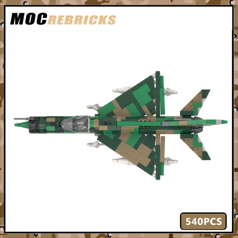 WW2 Military Air Force Weapons Equipment Fighter MiG-21 Model Bricks Toy Kit MOC Modern Building Block Aircraft Children Gifts