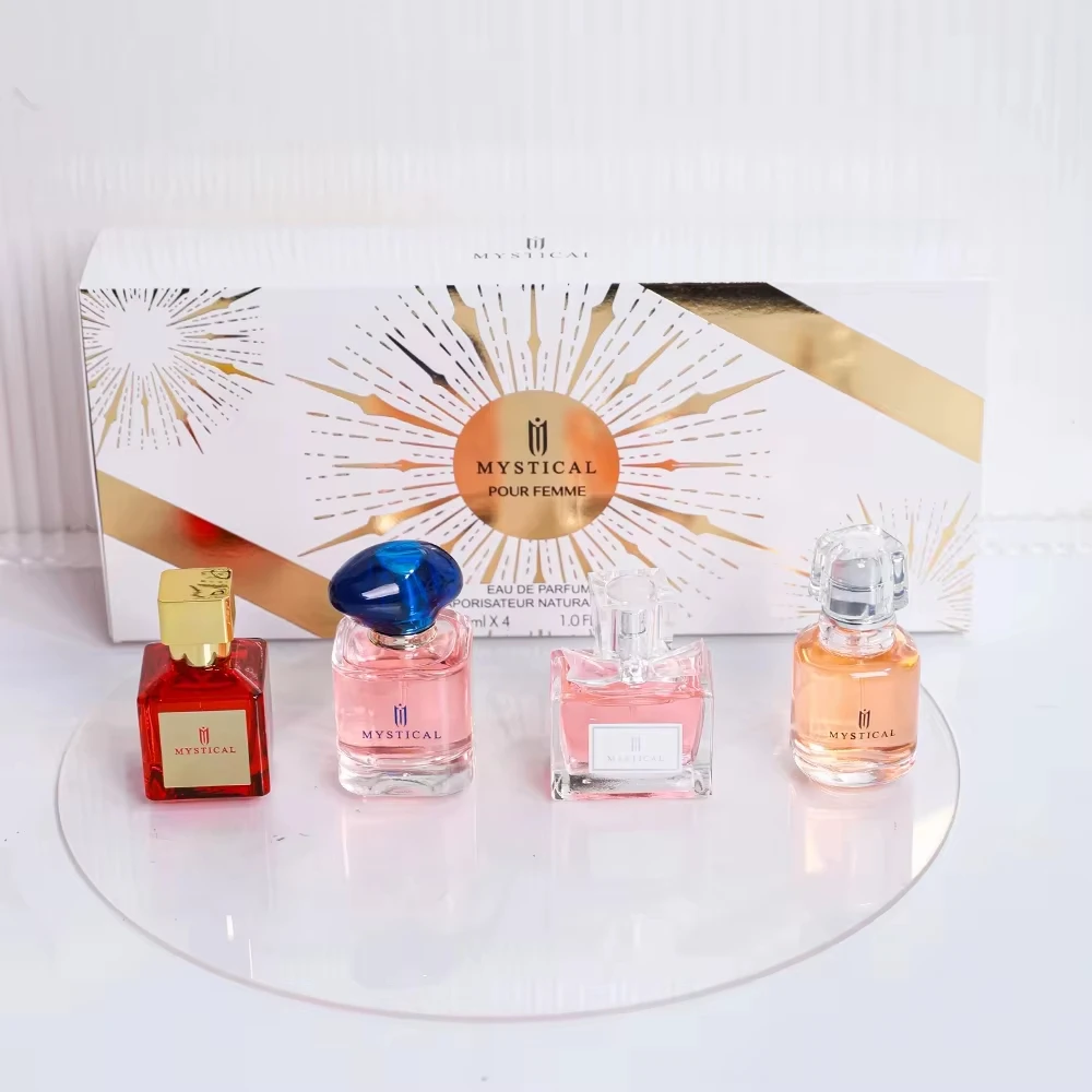 

4-Piece Women's Perfume Spray Gift Set | 4 Different Fragrances | Long-Lasting Scent, Ideal for Holidays, Dates & Daily Wear