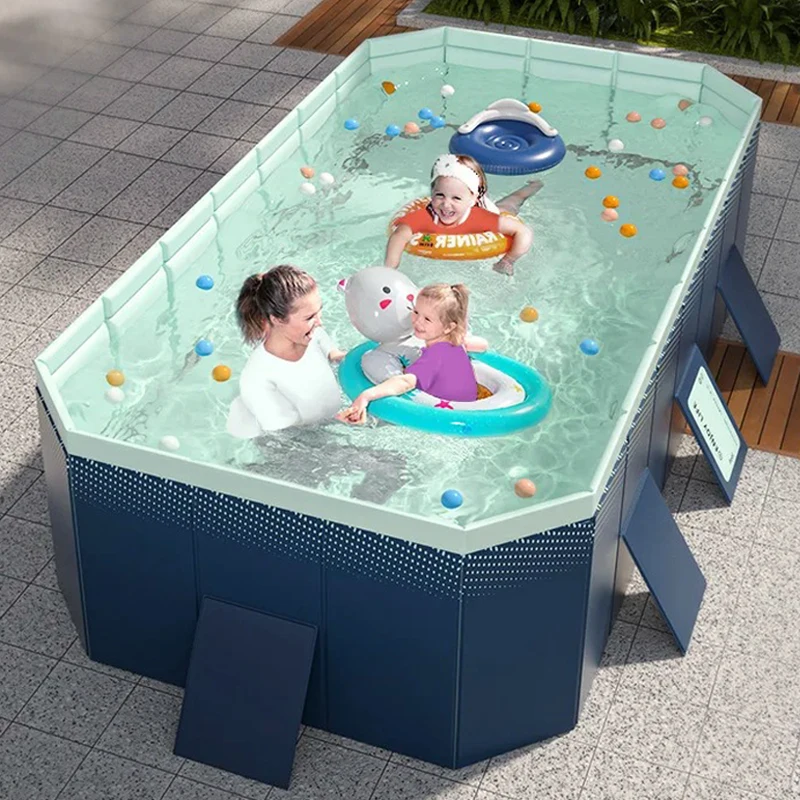Piscinas Exteriores de 1.8/2.5 m, Piscina Plegable Grande, Portátil, No Inflable, para Niños, Adultos, Mascotas, Juegos Acuáticos Familiares