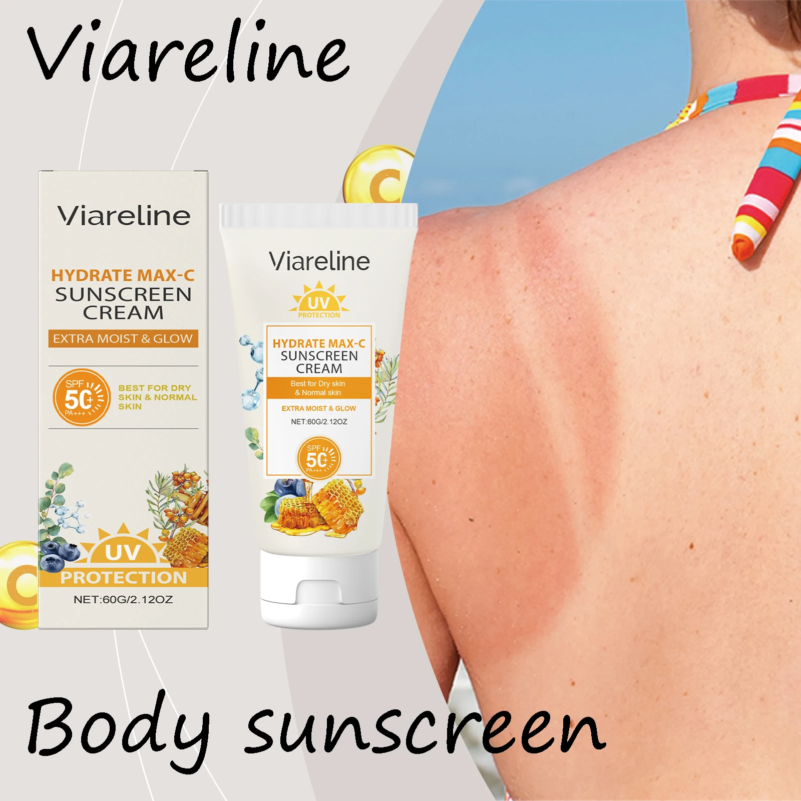 Viareline Viareline Sunscreen Cream Summer Moistiurizing Gentle Soothing Prevent UV Non-sticky Glowing Skin Tone Smoothing Sunscreen Cream - Aliexpress Deal