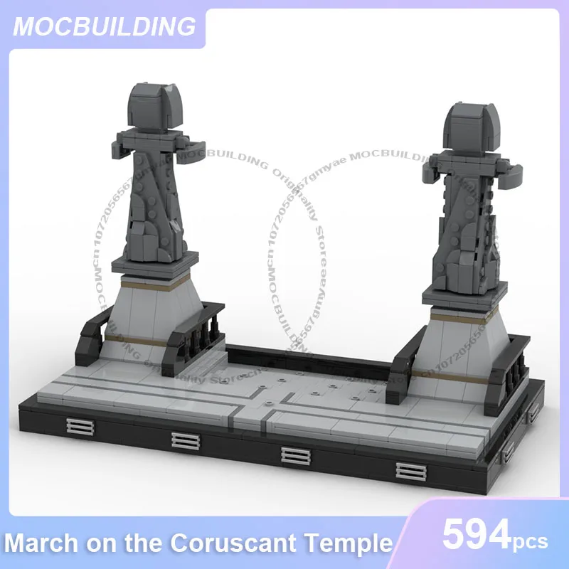 

Модель-диорама «Марш на храм Корусант» (MOC), конструктор, развивающая коллекция, игрушки, подарки, 594 детали
