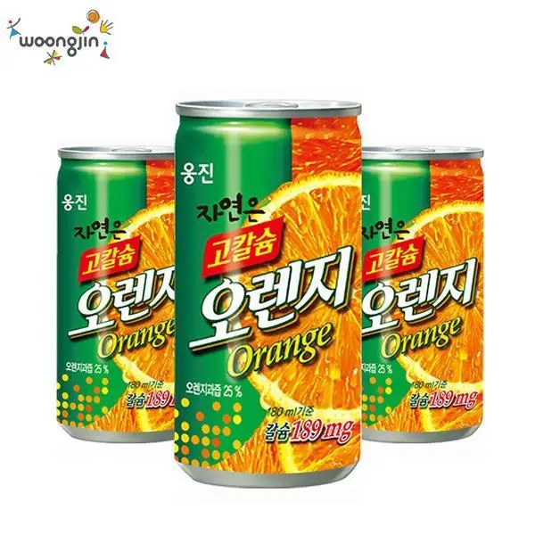 Woongjin Nature is a high calcium orange can 180ml 90