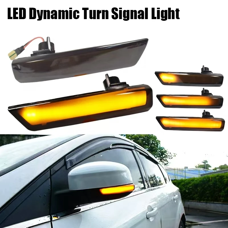 

For Ford Focus MK2/MK3/MK3.5 2008-2018 Mondeo MK4 2011-2014 LED Side Mirror Lamp Amber Side Rearview Dynamic Turn Signal Lights