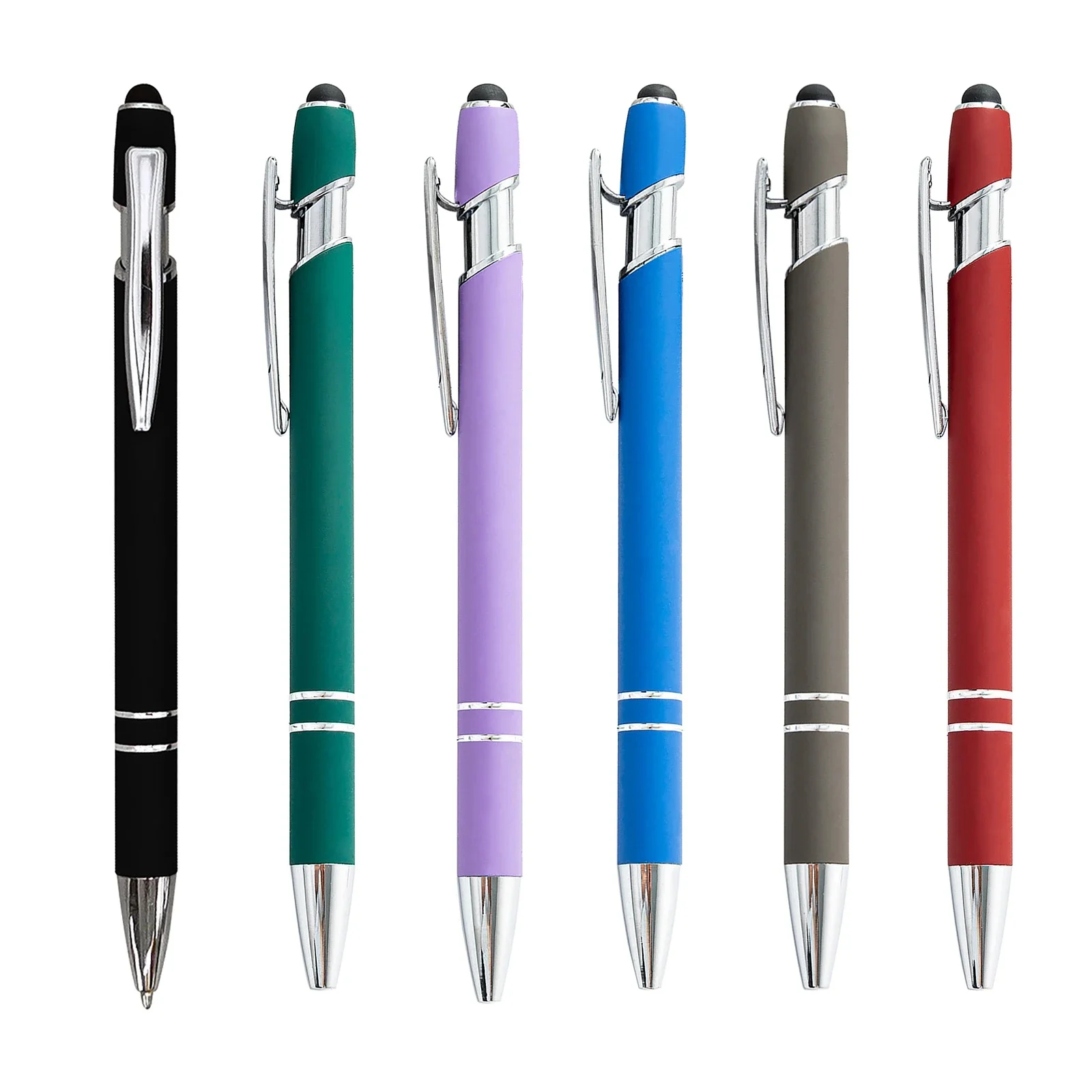 Stylos à bille en métal, pointe de stylet, écriture lisse, encre noire, écran tactile sensible, Logo de Promotion, nom cadeau gravé, marque sculptée, publicité