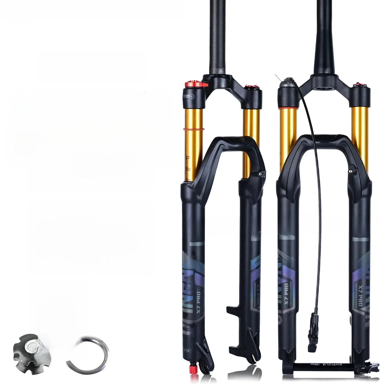 AliExpress NANLIO Nanlio X7PRO Bicycle Suspension Forks Oil Gas Fork 120/140mm Travel 26/27.5/29 Inch, Damping and Rebound Aluminum Alloy, 1.75kg