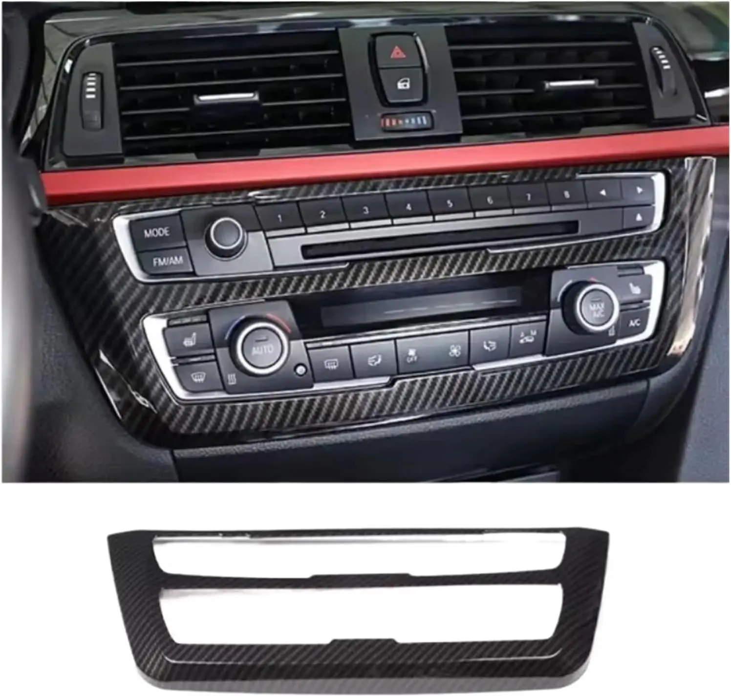 

ABS Carbon Fiber CD Air Conditioning Button Frame Suitable For BMW 3 Series F30 F31 F32 F33 F34 F36 F80 F82 M3 M4 2012-2018