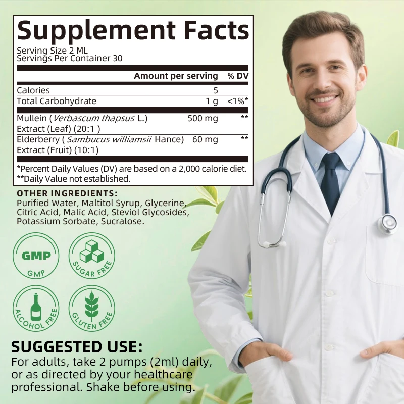 Alliwise Mullein Drops for Lungs Mullein Leaf for Lung Detox & Cleanse, Respiratory Health, Enhances Immunity Breathing Health