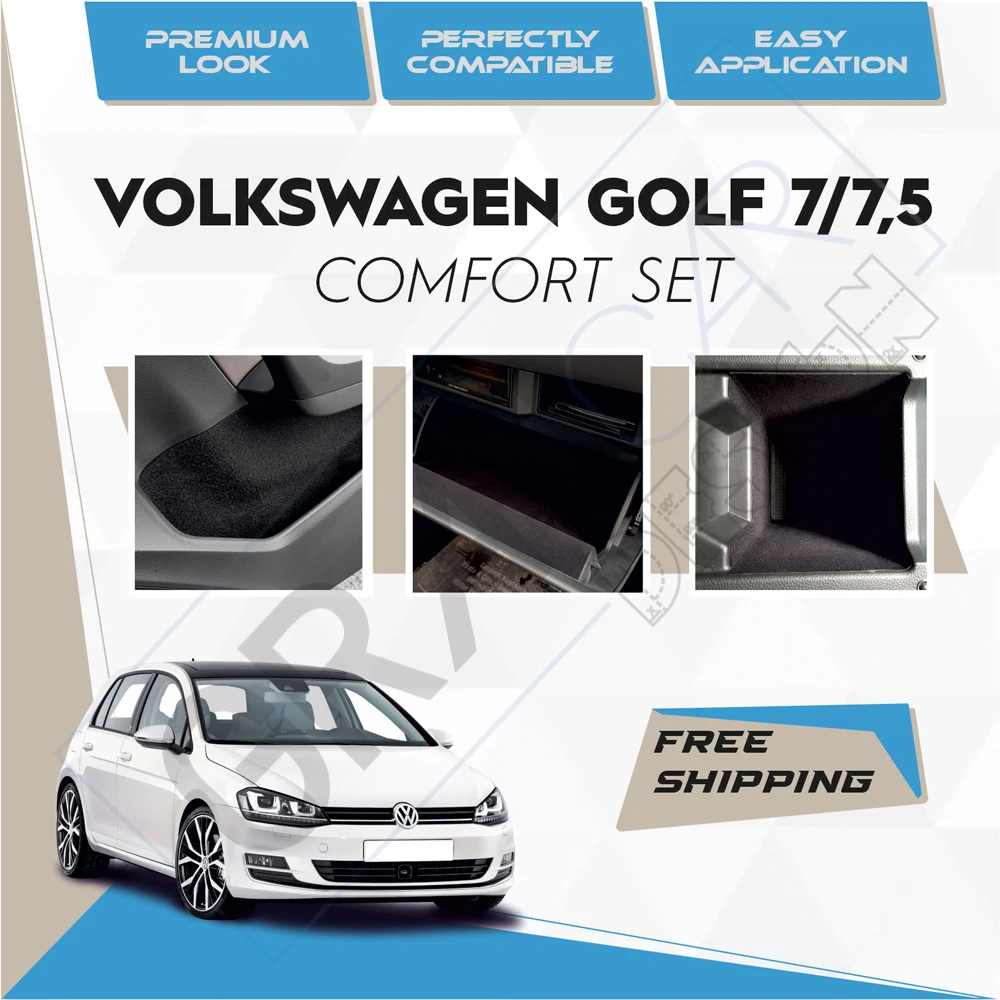 Ready Fabric Coating Car Accessory Self Adhesive Insulation Effective Coating Set Volkswagen Golf 7/7,5 Compatible