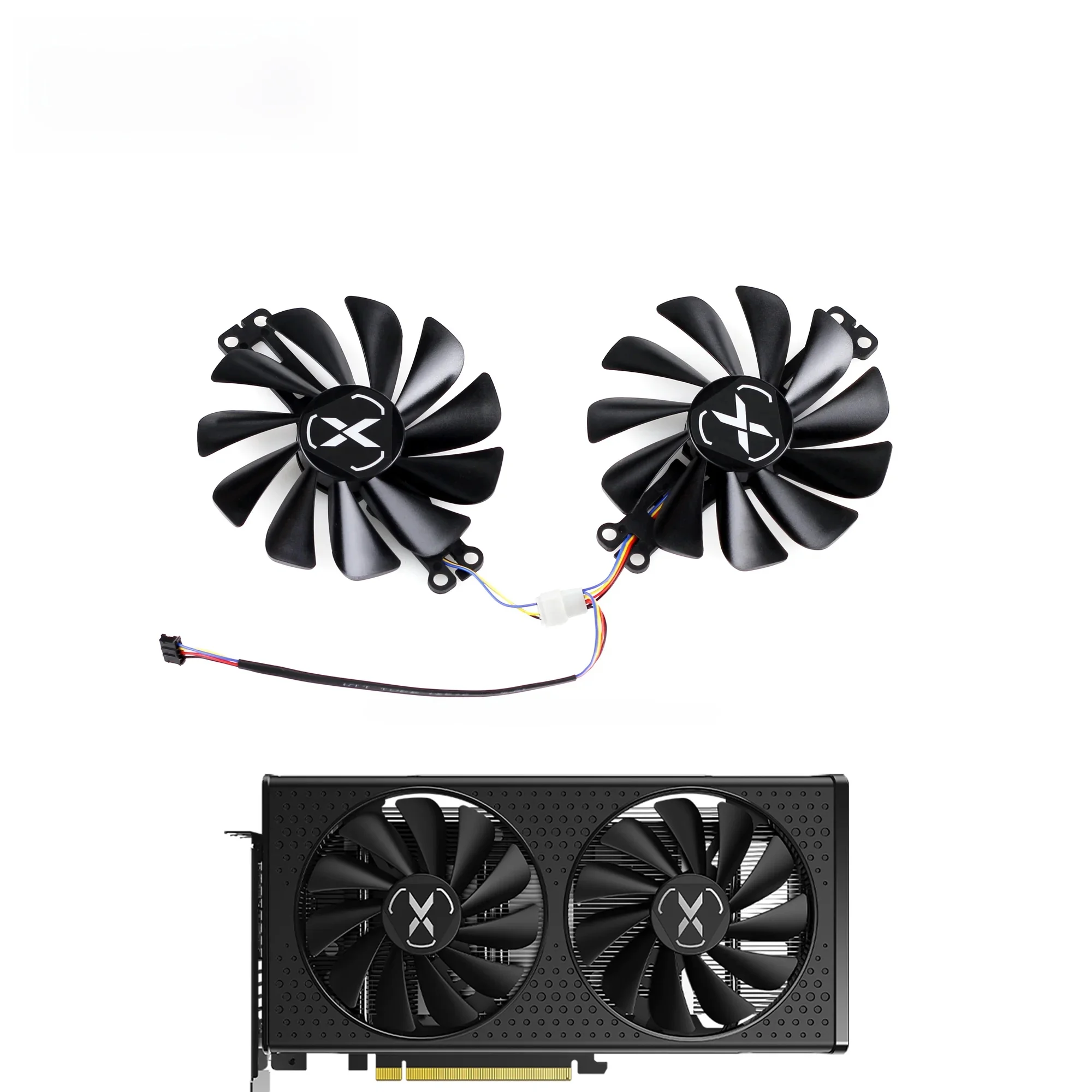 95MM FY 010010 Wentylator chłodzący M12LPA RX6600 6600XT do wentylatora chłodzącego kartę graficzną XFX Radeon RX 6600 XT — zdjęcie produktu 4