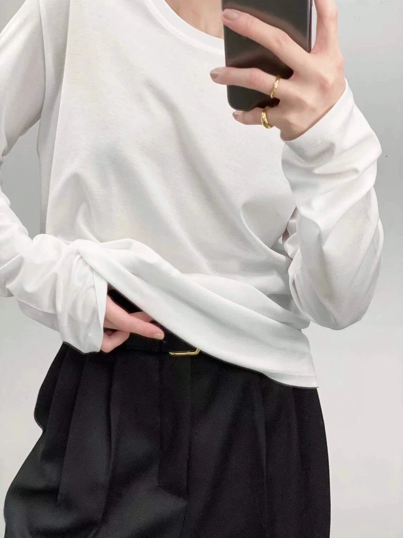 

Elegant casual minimal loose cotton long sleeve