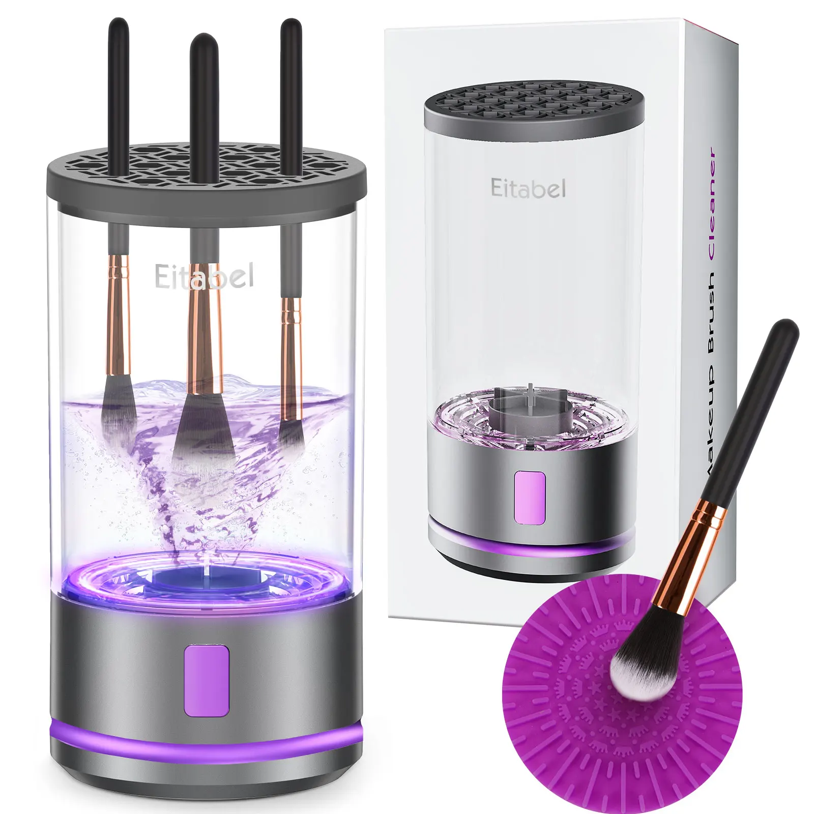 

EITABEL Electric Makeup Brush Cleaner Machine USB Makeup Brush Cleaning Machine, Automatic Makeup Brush Cleaner for Brush Sponge