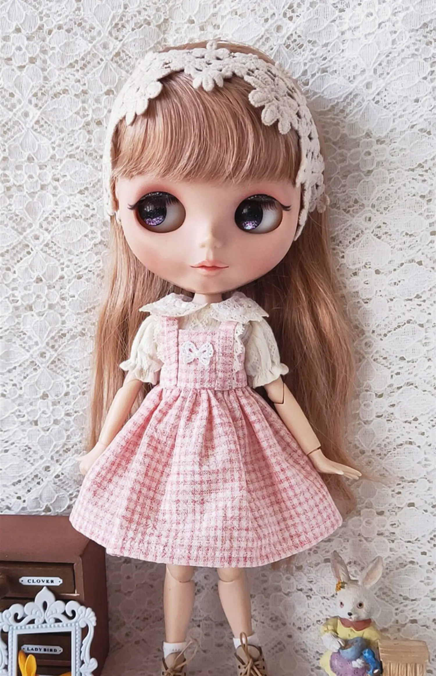 

Платье в клетку на бретельках в стиле леса, юбка для куклы Blythe, 1/6 BJD 30 см для Pullip,Ob22,Ob24, Licca