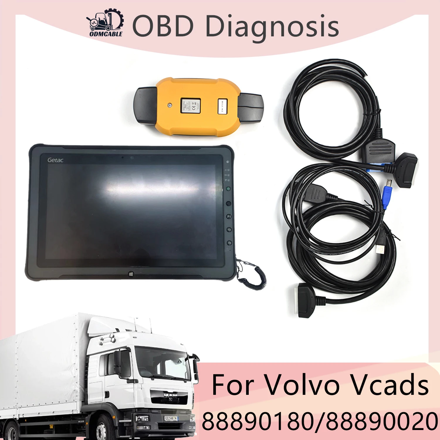 Диагностический сканер для VCADS 88890020 с планшетом F110 2,8 PTT, инструмент для диагностики грузовика
