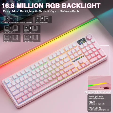 AULA F108 pro Беспроводная механическая геймерская клавиатура с дисплеем