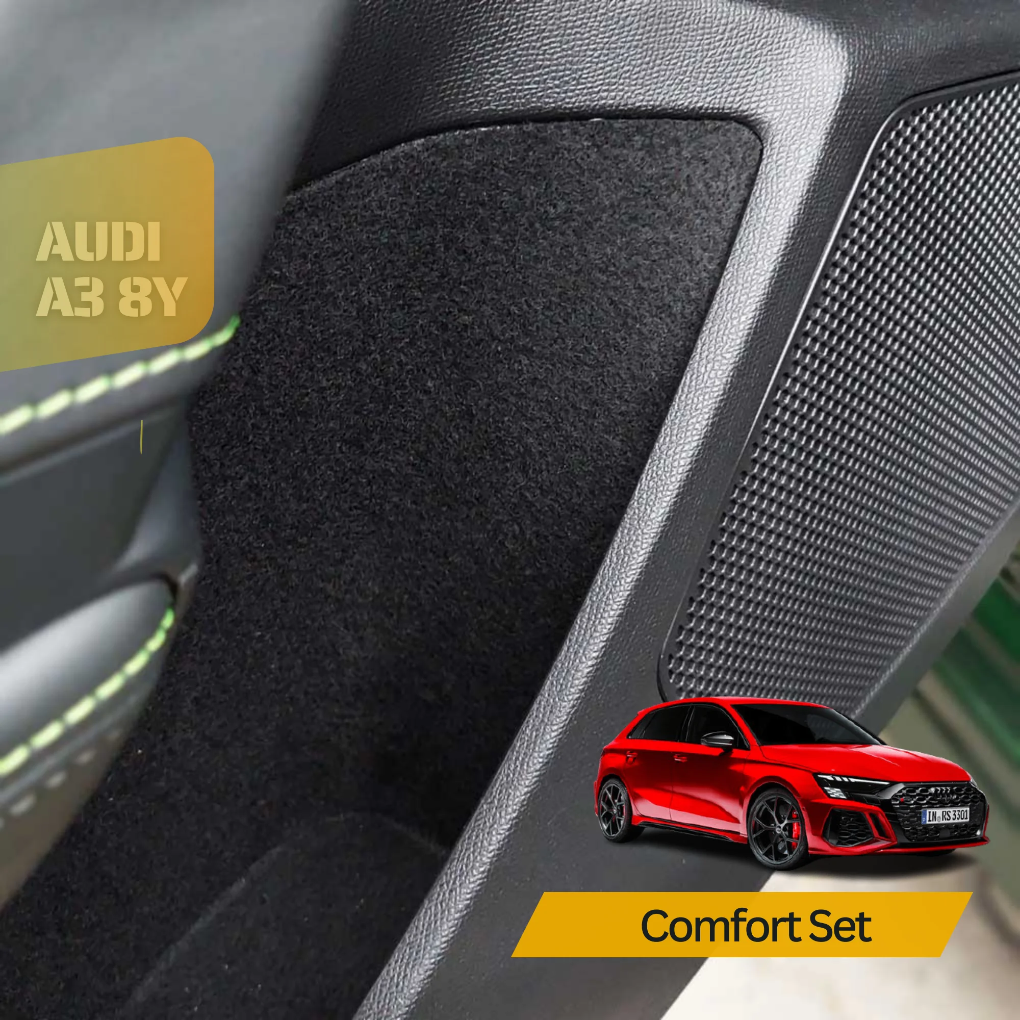 TRIM COATING COMFORT FOR Audi A3-8Y -- ISOLATION AND FABRIC SELF-LASER CUTS