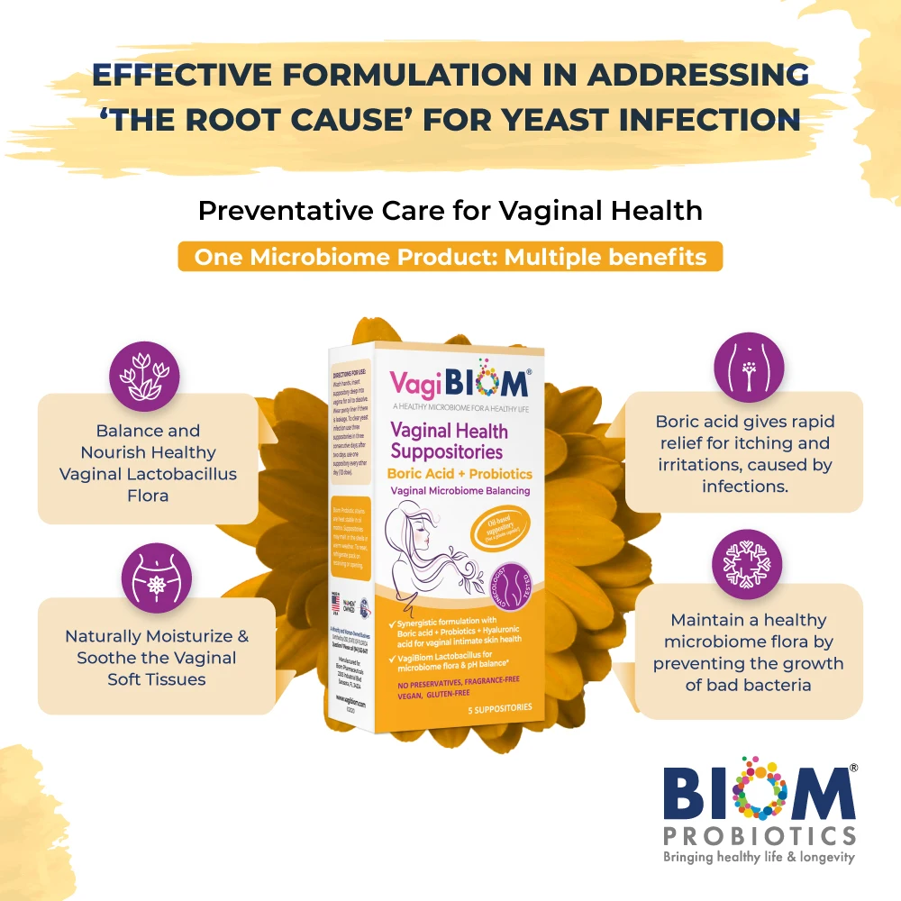 Boric Acid + Probiotics + Prebiotics Vaginal Suppository (5)