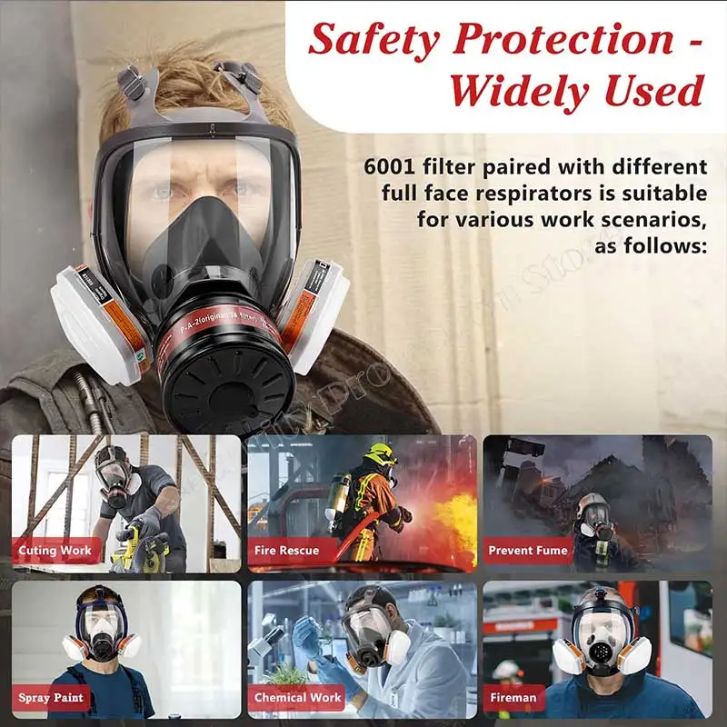 Respirator Cartridge Replacement Kit – 6001 OV/AG Multi-Gas With 10-Pack 5N11 Particulate Filters, Compatible With 6000, 7000 & FF400 Series Masks