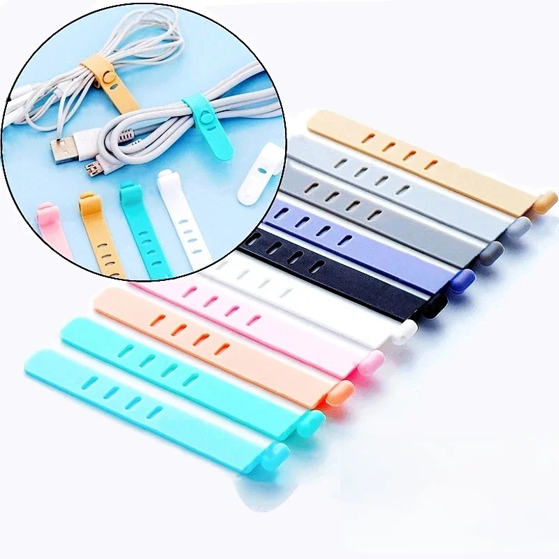 Support de fil en silicone, 20 pièces, pince pour écouteurs, chargeur, ceinture