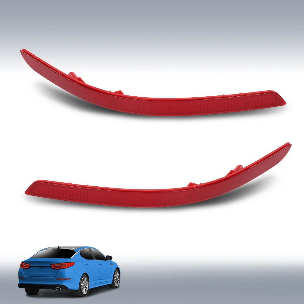 

1 Pair Rear Bumper Reflectors Fit for 2014 2015 Kia Optima Left Right Side 924062t500 924052t500 Red Strong Durable Sturdy