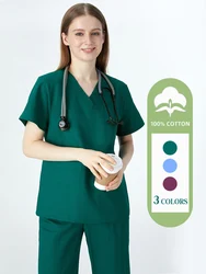 New Nurse Uniform Cotton Clinic Doctor Suits Surgical Scrub Sets Durable Comfortable Pet Hospital Nursing Clothes 101