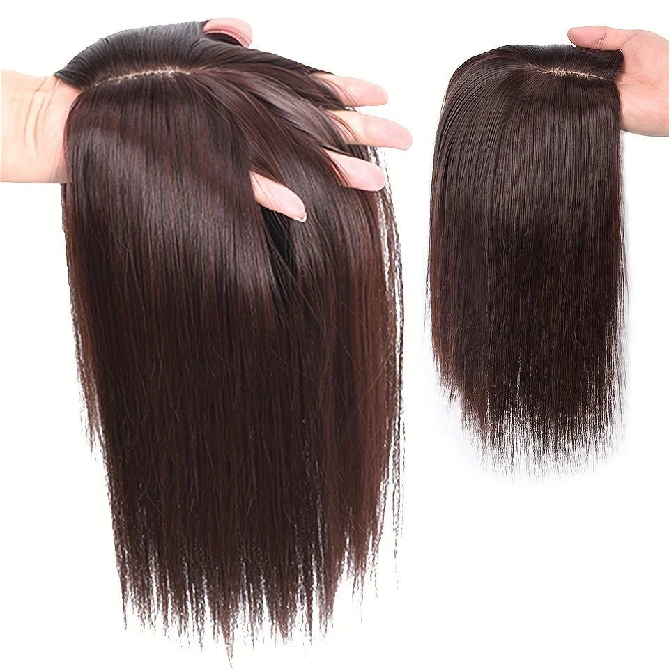 Women's Wig Real Human Hair Topper Clip In Hairpiece Women Hand Made Lightweight Breathable Hair Closure Hair Extensions Women