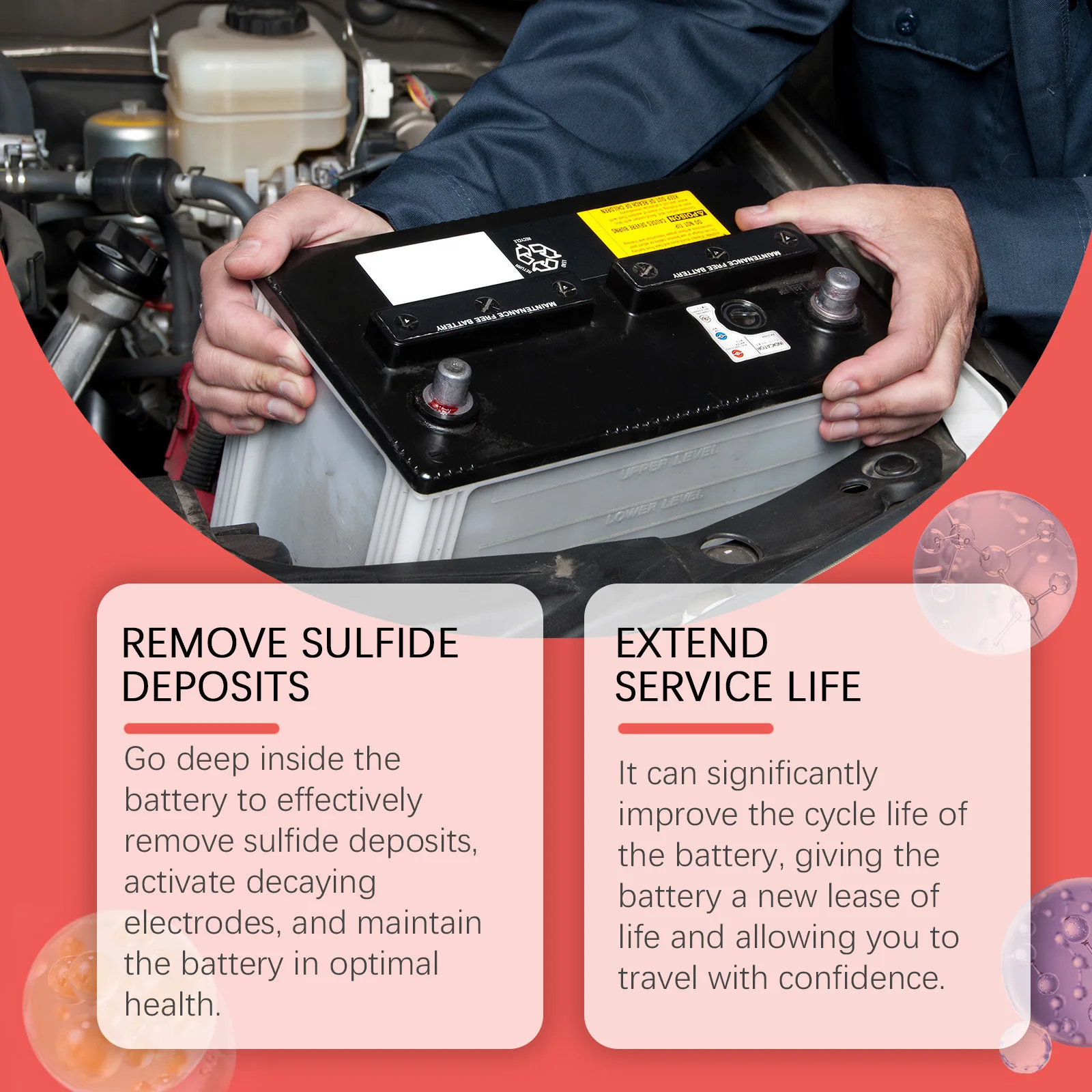 Rayhong-Réparation de batterie de voiture, nettoyage des Émirats arabes unis, durée de vie accrue, SAP, perte de puissance d'électrocar, liquide de restauration de batterie, 100ml