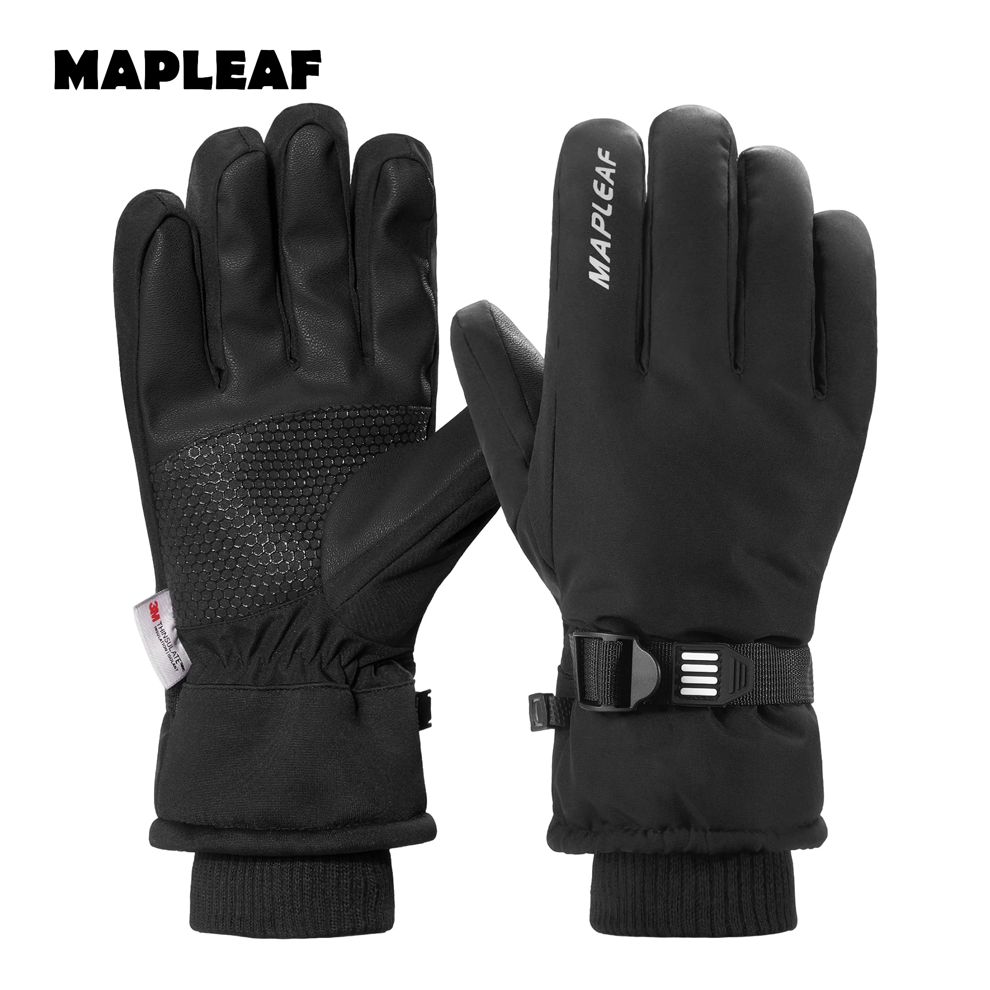 MAPLEAF Skihandschoenen Winter Waterdicht Winddicht 3M Outdoor Snowboardhandschoenen Sneeuwscooterhandschoenen Thermische motorfietsfietshandschoenen