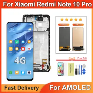 Bilashmart Super AMOLED Screen Xiaomi Redmi Note 10 Pro M2101K6G M2101K6R LCD Display Touch Screen Digitizer Redmi Note 10 Pro