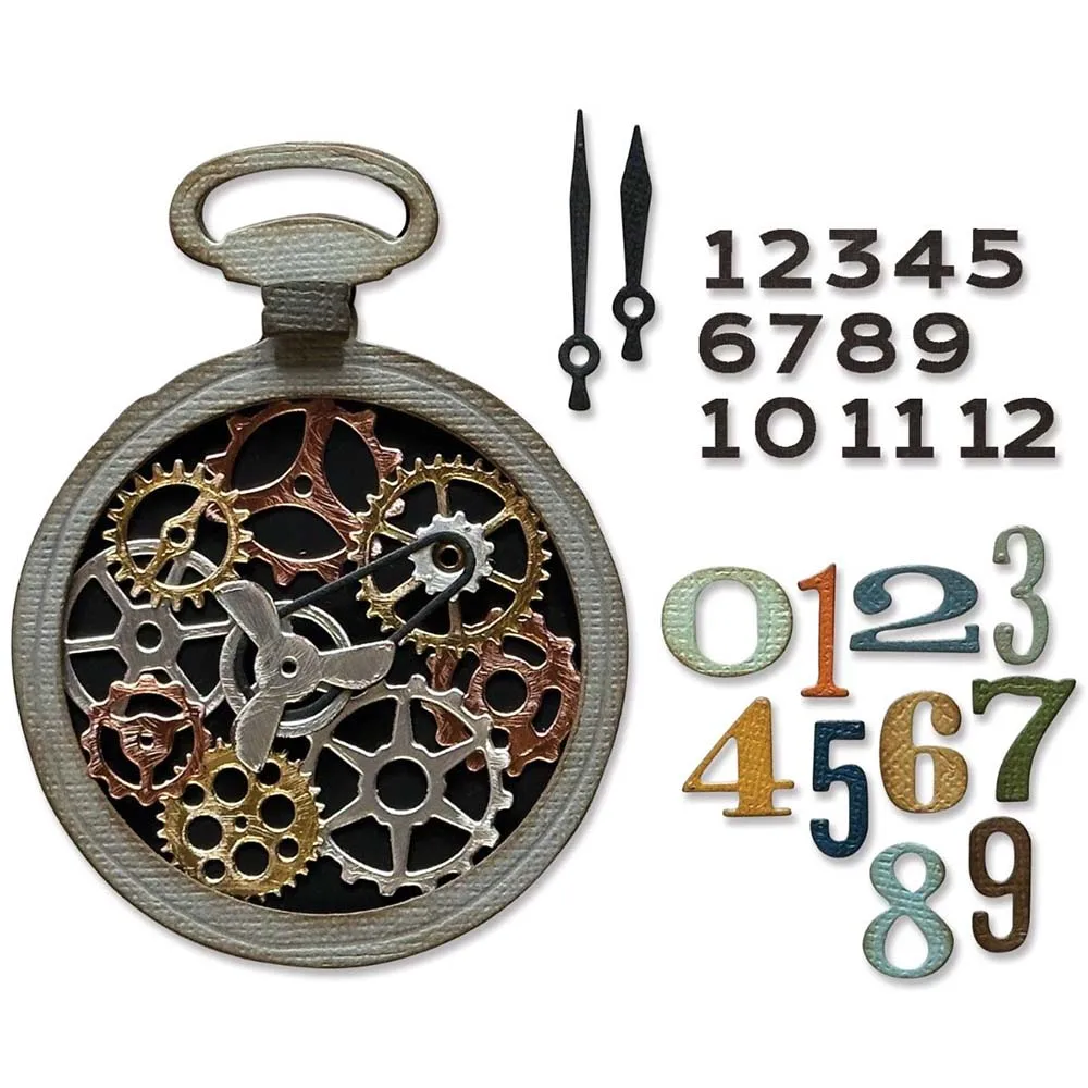 Clocks and Numbers Metal Cutting Frame dies 2024 New Templates DIY Scrapbooking Paper Making Crafts Cuts