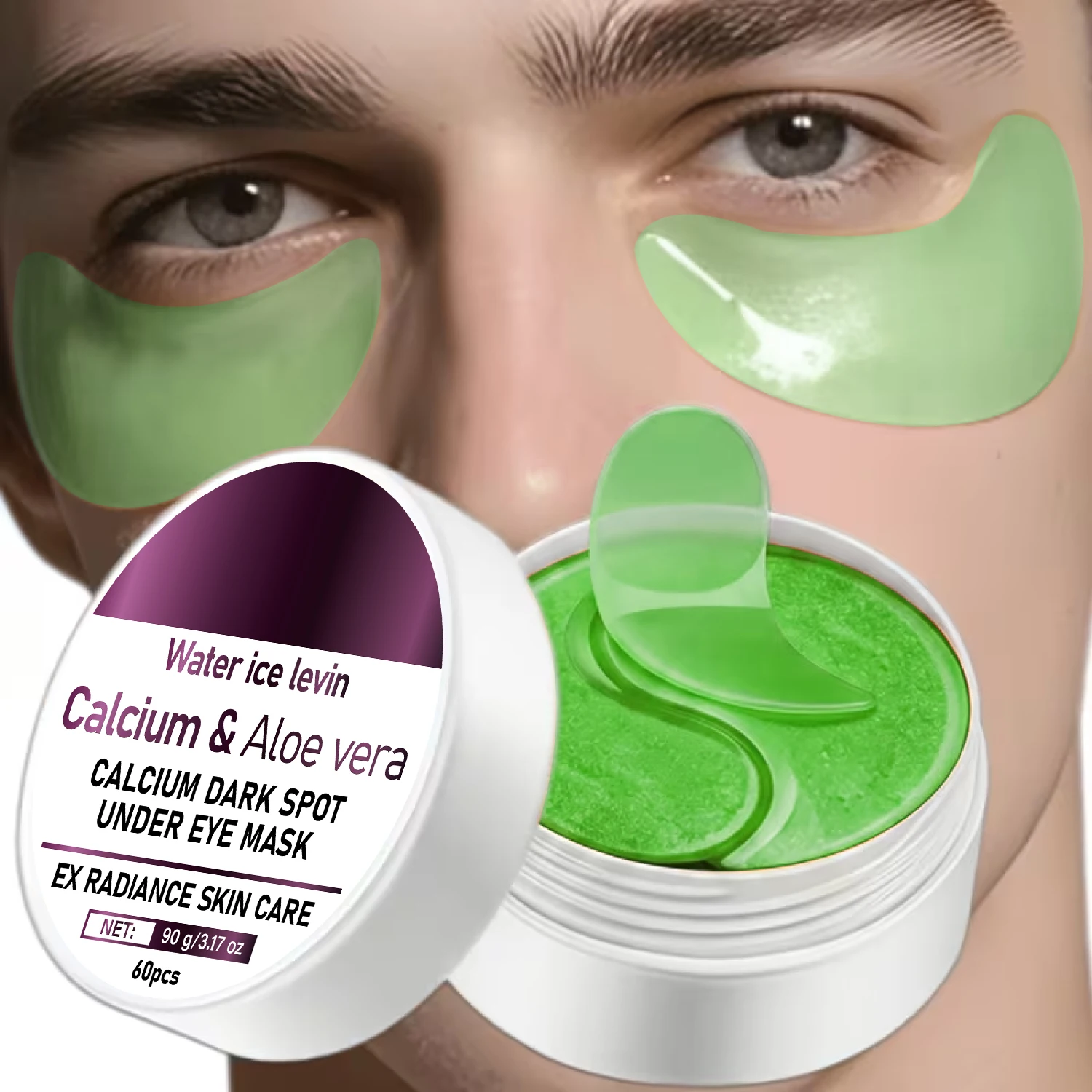 Calcium Aloe Vera Under Eye Mask 60pcs 90g Hydrating Nourishing Gentle Moisturizing Care For Delicate Dry Periorbital Skin