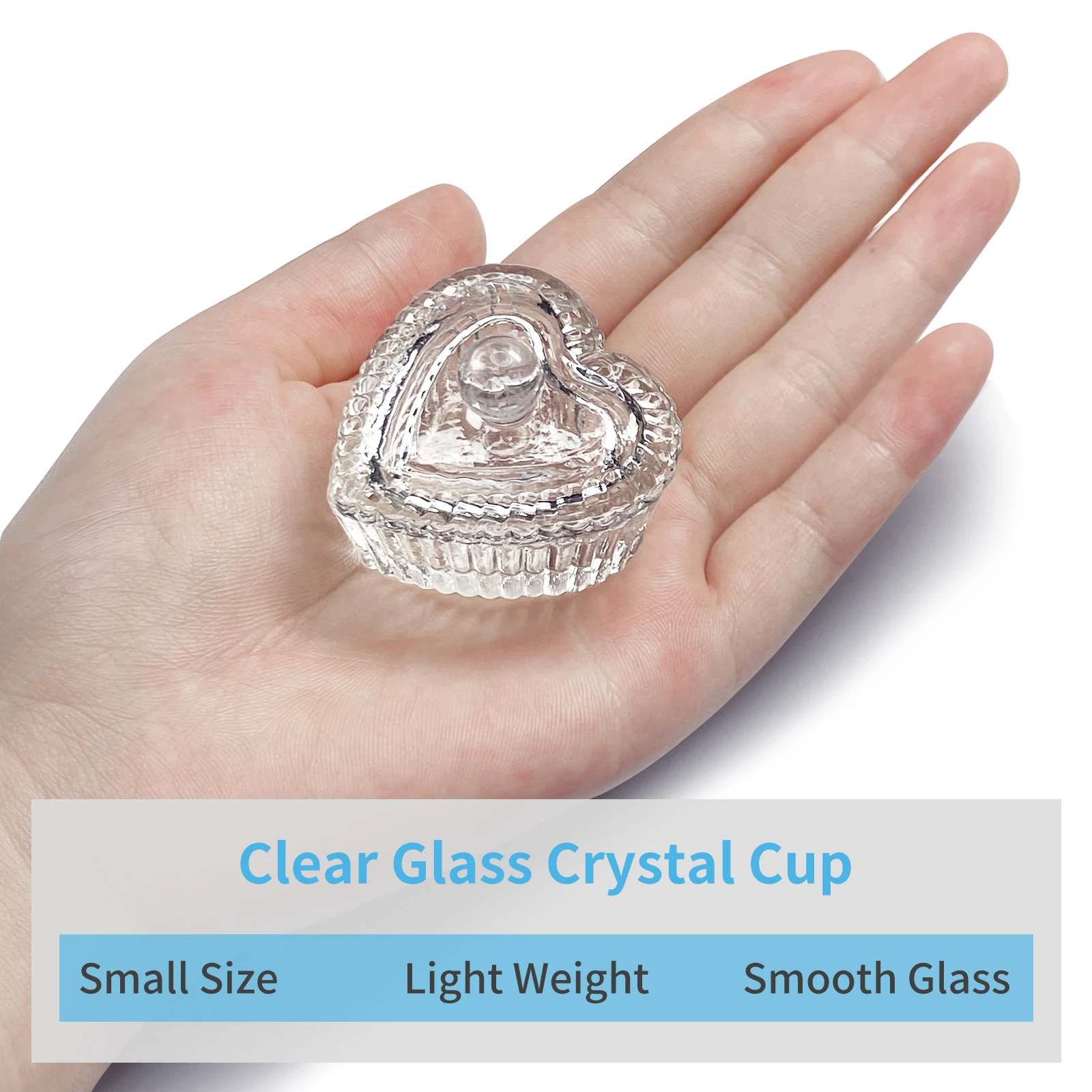 1pcs Crystal Glass Nail Cup Acrylic Liquid Powder Glass Dappen Dish Heart Shape Clear Bowl Nail Powder Holder DIY Manicure Tools